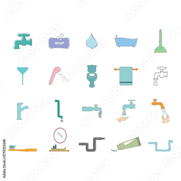 Obraz bathroom items icon