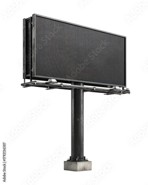 Obraz Tall, blank, rectangular billboard on a single pole