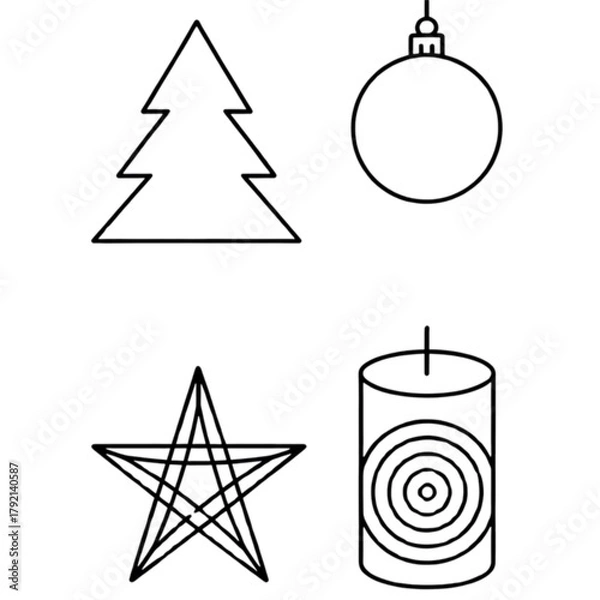 Obraz christmas tree vector illustration