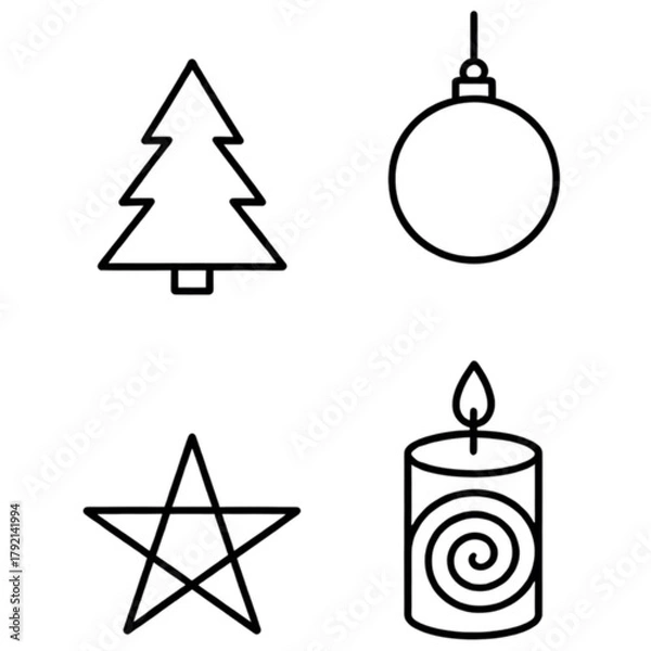 Obraz set of christmas tree