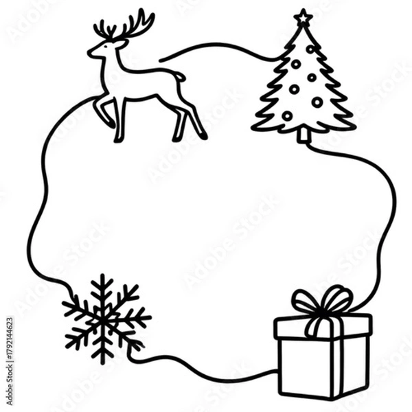 Obraz christmas reindeer with gift boxes