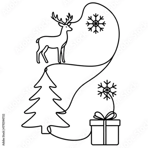 Obraz christmas tree with gifts