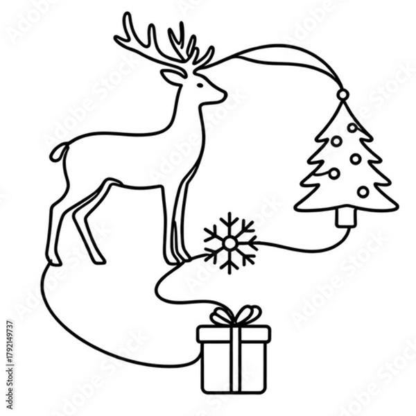 Obraz christmas tree with gift boxes