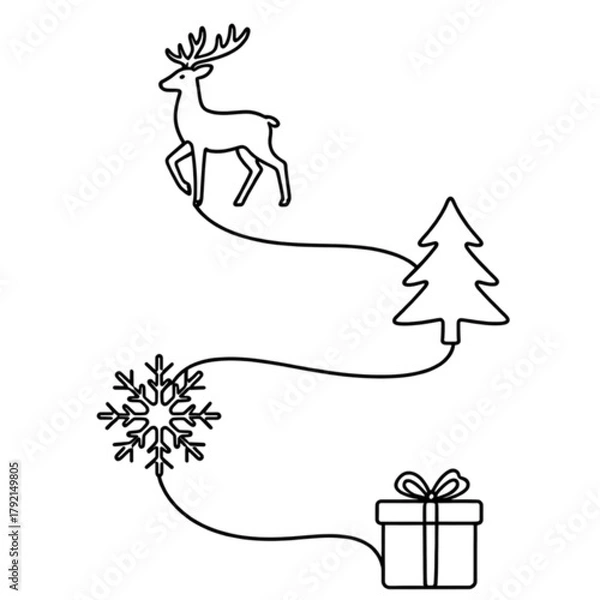 Obraz christmas tree with gifts