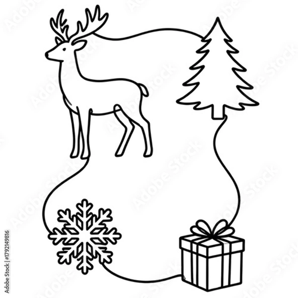 Obraz christmas card with deer