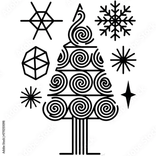 Obraz vector set of christmas tree