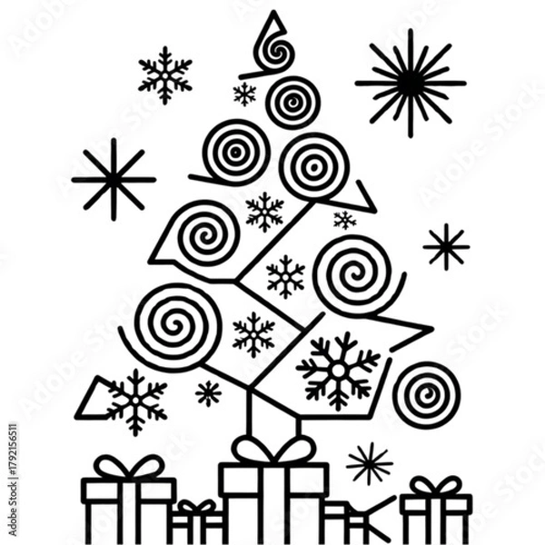 Obraz set of christmas tree and christmas accessories vector icons