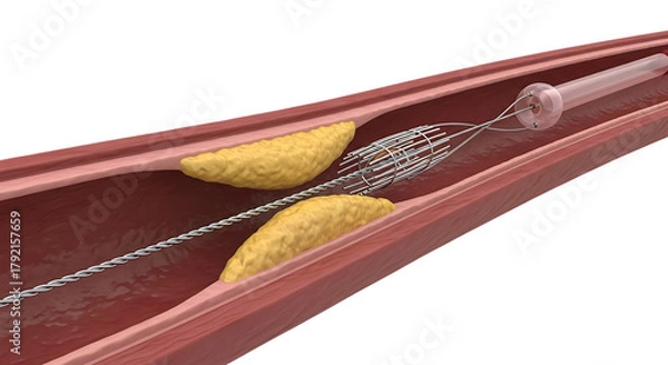 Fototapeta Artery blockage getting angioplasty to clear blood flow, health science