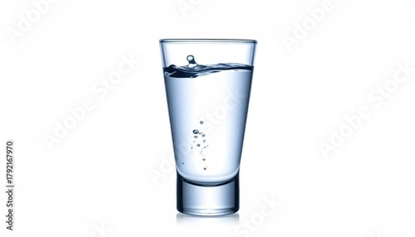 Fototapeta Clear glass filled with splashing water