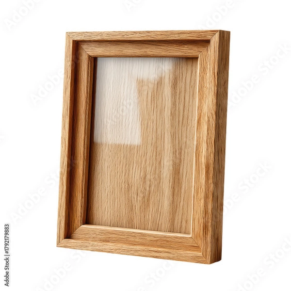 Obraz Wooden frame with glass, light brown wood, textured