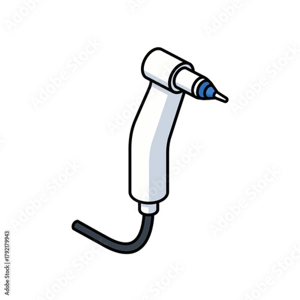 Fototapeta Isometric Illustration Icon of a Dental Handpiece with a Tube - Clean Vector Art
