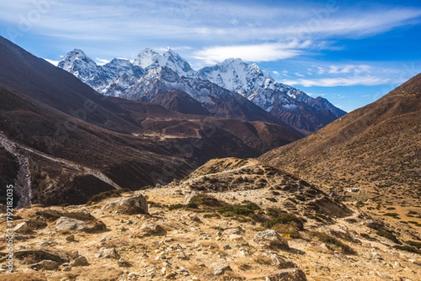 Fototapeta View on the way to Everest base camp. Nepal