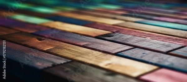 Obraz vibrant_colors, glossy_finish, metallic_textures, geometric_shapes, abstract_patterns, depth_of_field, lighting_effects
