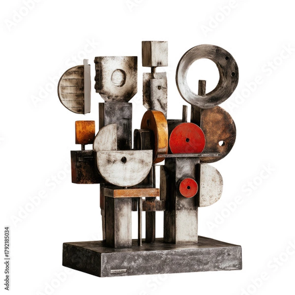 Obraz Abstract sculpture made of stacked geometric forms, muted tones