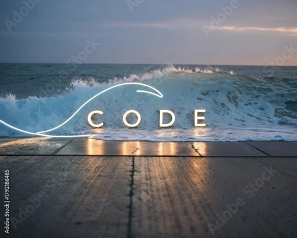 Obraz Light Wave Setup Over Ocean Surface