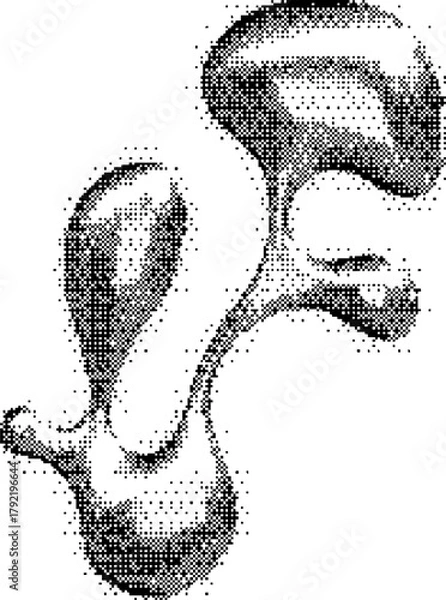 Fototapeta 8-bit abstract halftone pixel art vector graphic
