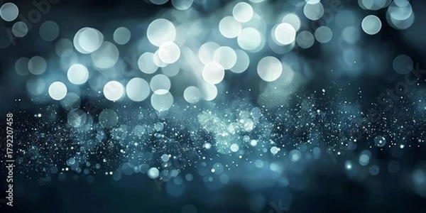 Fototapeta Soft and dreamy blue bokeh patterns create a calming visual experience.