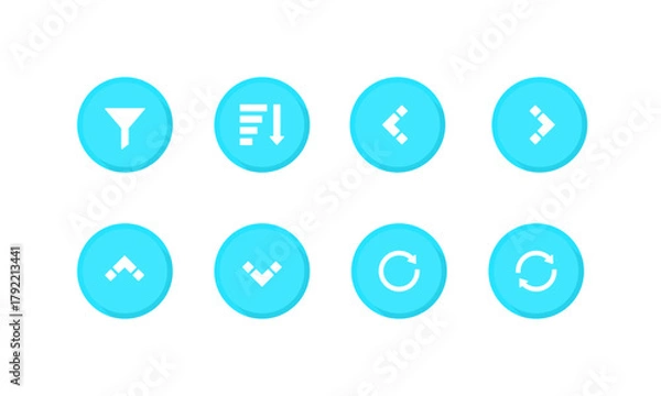 Obraz Minimalist UI/UX Interface Icons Set in Circular Buttons