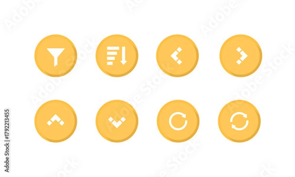 Obraz Minimalist UI/UX Interface Icons Set in Circular Buttons