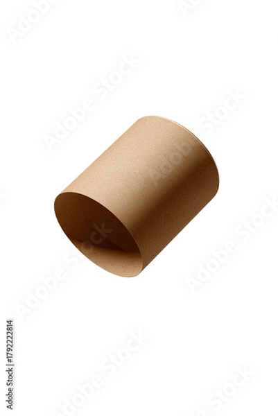 Obraz Empty brown cardboard tube sits alone on black