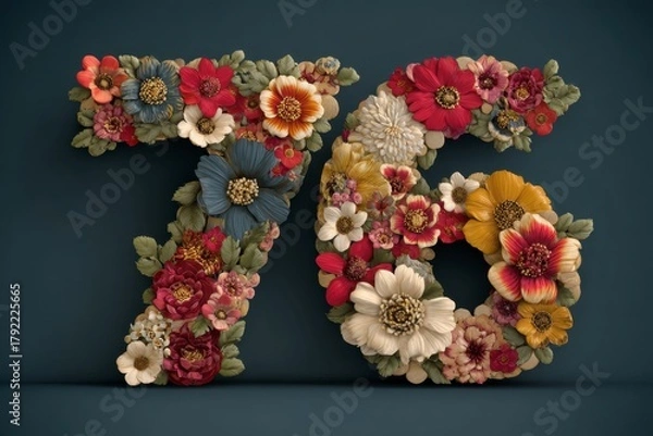 Obraz Floral Arrangements on Number 76 in Bright and Natural Colors