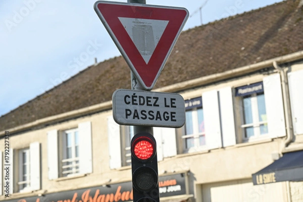 Obraz Panneau triangle cédez le passage