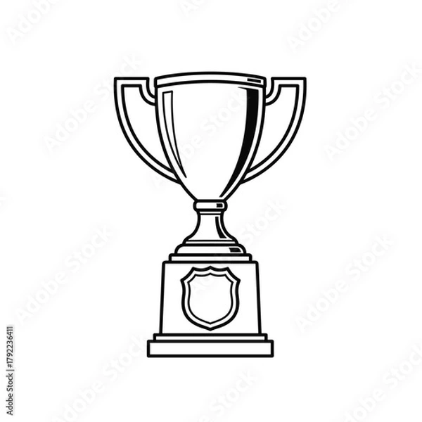 Obraz Classic trophy outline symbolizing victory and achievement in competition