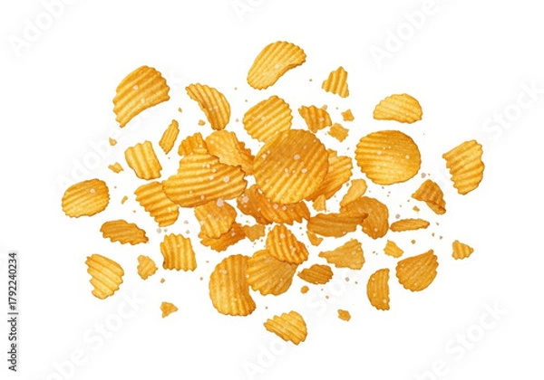 Fototapeta Potato chips on transparent background