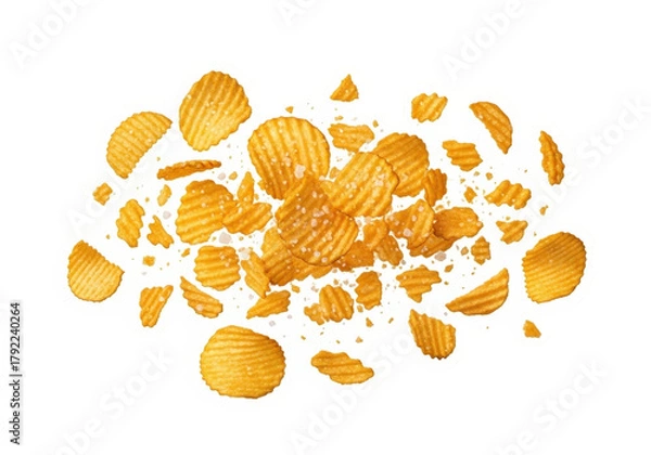 Fototapeta Potato chips on transparent background