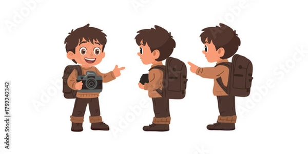 Obraz vector illustration student taking pictures