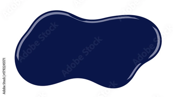 Fototapeta A dark blue amorphous blob with a glossy sheen