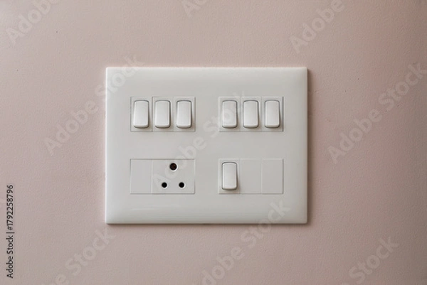 Obraz modern switches on switchboard	
