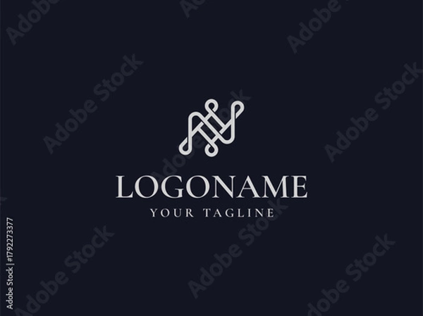 Obraz Letter N luxury logo design vector
