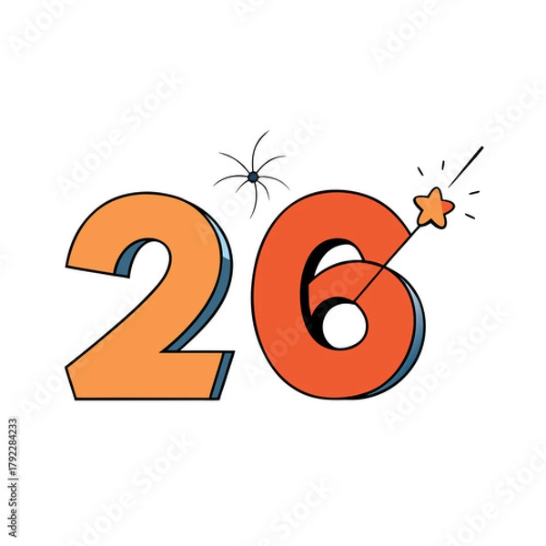 Fototapeta typography 26 with tiny sparkling 