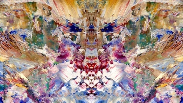 Fototapeta Abstract art background . Hand painting artwork on canvas .