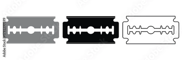 Fototapeta Razor Blade icon vector set. Silhouette of razor blade vector icon. Out line of razor blade vector symbol. Silhouette of blade vector illustration.	