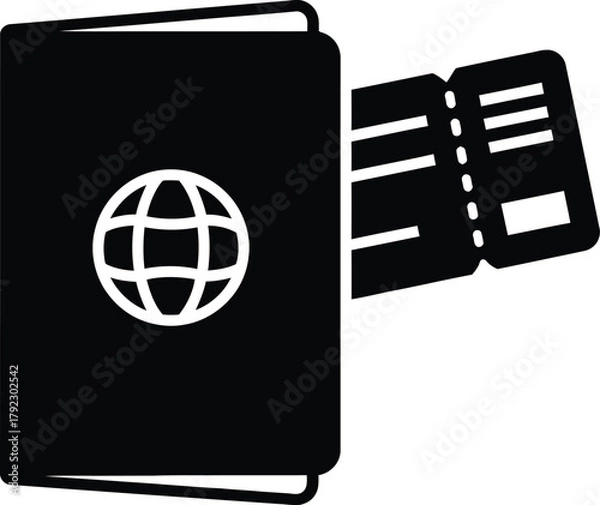 Obraz Passport with boarding pass, travel and immigration document