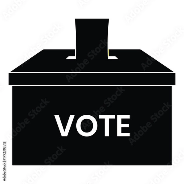 Fototapeta Ballot box icon vector. Voting ballot box silhouette symbol design. Election vote concept box design. Vector illustration.	