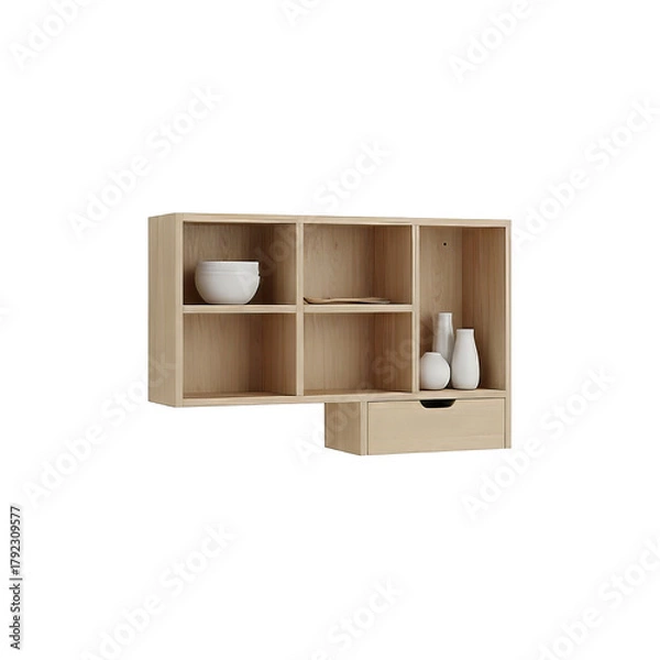 Obraz Wood Wall Shelf With Sink Unit