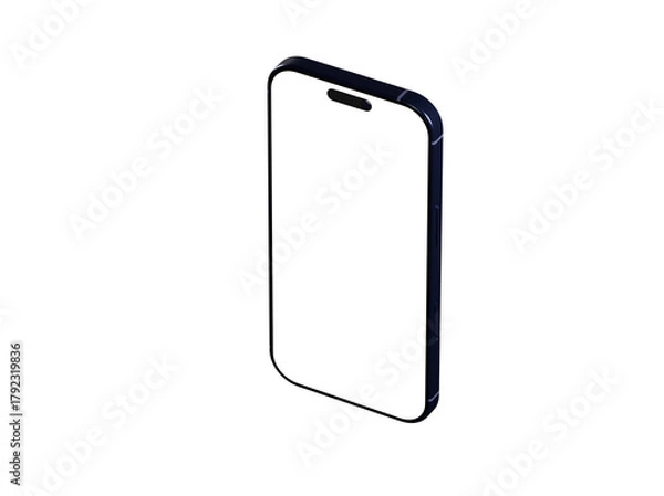 Fototapeta Clean isometric smartphone mockup with blank screen. Perfect for app presentations and digital marketing.