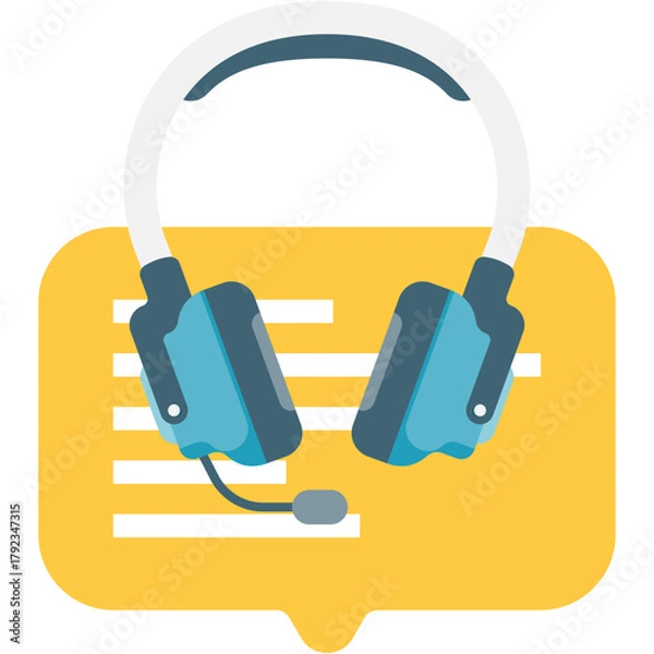 Obraz Headset and Speech Bubble