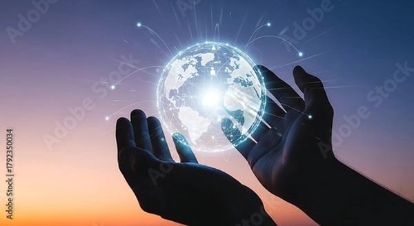 Fototapeta Conceptual Image of Global Business and Internet