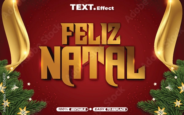 Obraz Merry Christmast 3D editable text effect