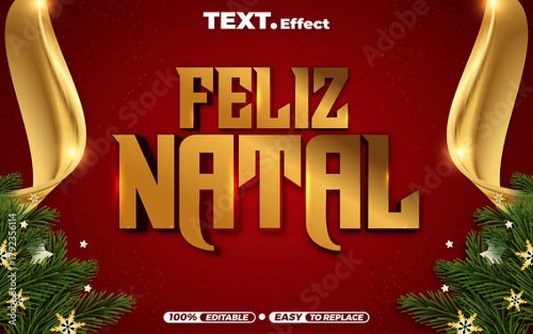 Obraz Merry Christmast 3D editable text effect