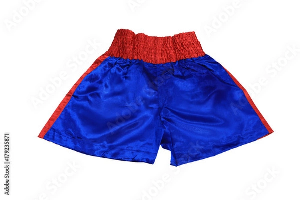 Fototapeta Products from Thailand, Thai boxing pants man isolated white, which thai text on pant is normally call Thai boxing or Mauy Thai and it is standard calling in world wide, 