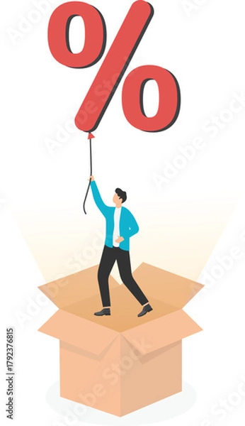 Fototapeta Think outside the box to change business for the better, self motivation to develop creativity or innovation for working concept. 
