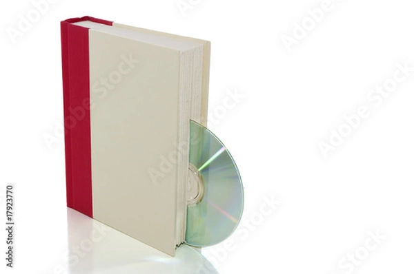 Obraz Book with CD/DVD isolated on white with clipping path
