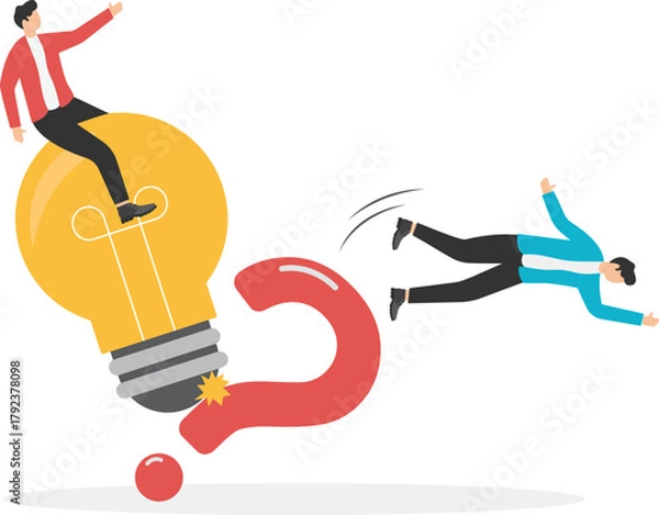 Fototapeta Exploiting retail investors in the market, trade barriers from influencers, business competition concept. 

