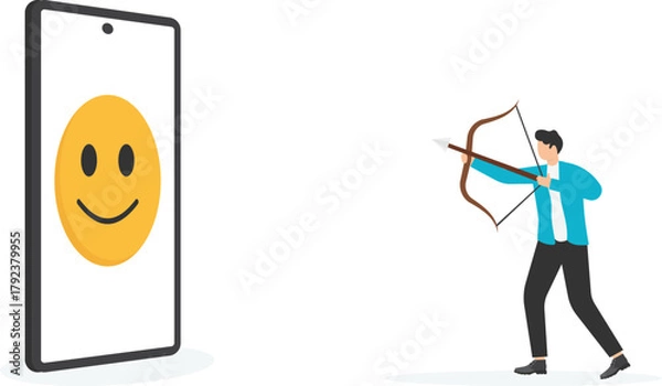 Fototapeta Effort to reach online business target, digital marketing strategy to increase more customers,
