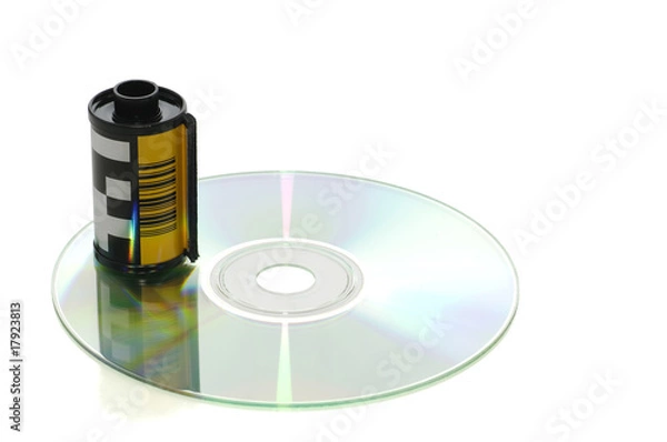 Obraz Roll of film on CD with clipping path